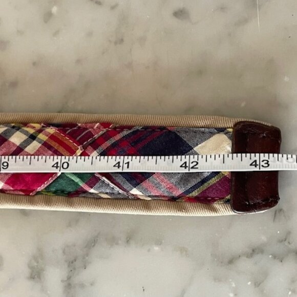 J. CREW Madras Plaid Patchwork Cotton Double Ring Belt Vintage S/M - Picture 13 of 13